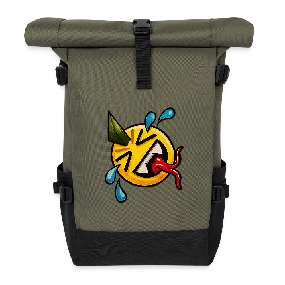 Roll Top Backpack - olive/black